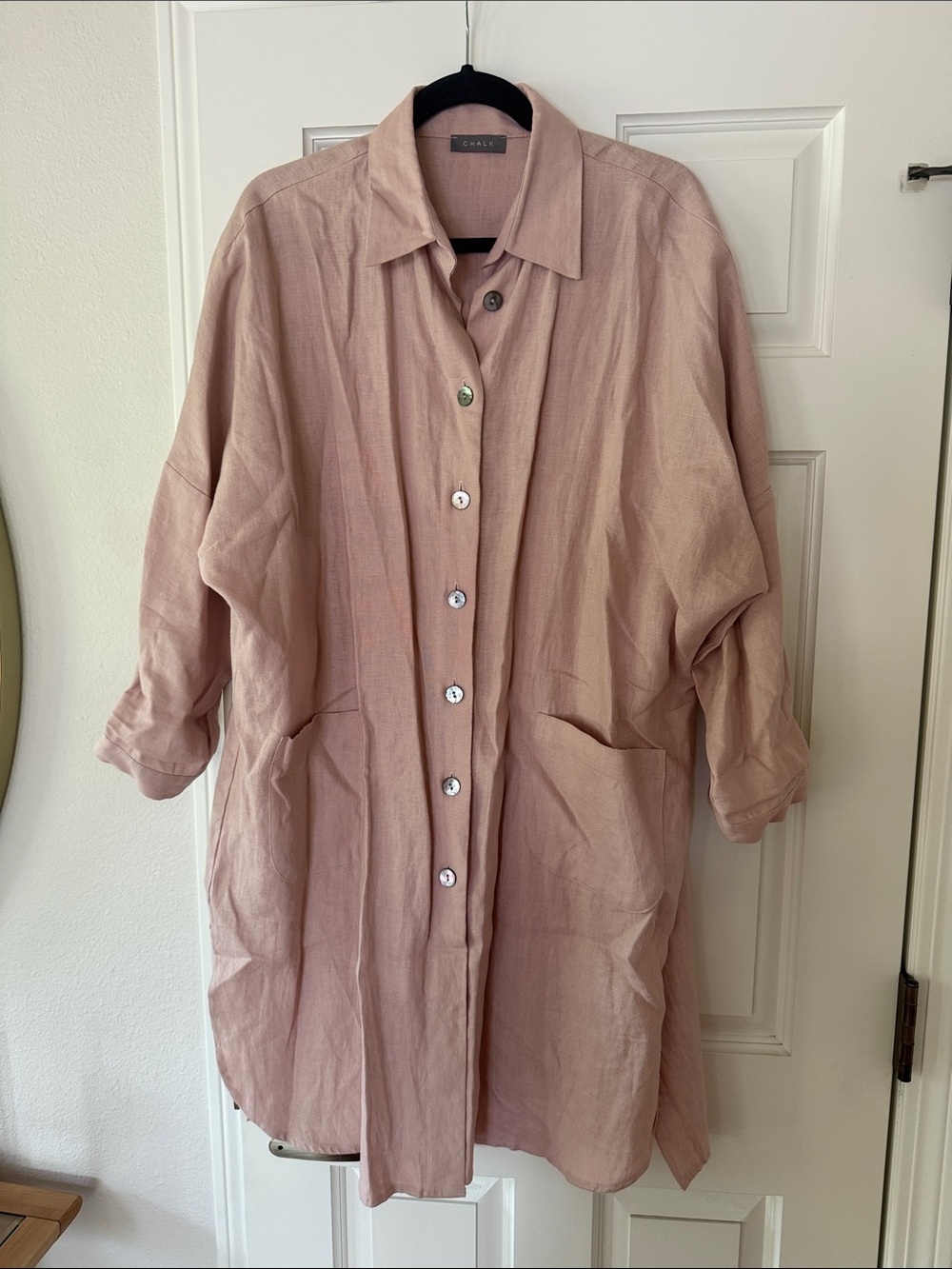 100% Linen Lightweight Pink Jacket Or Dress
